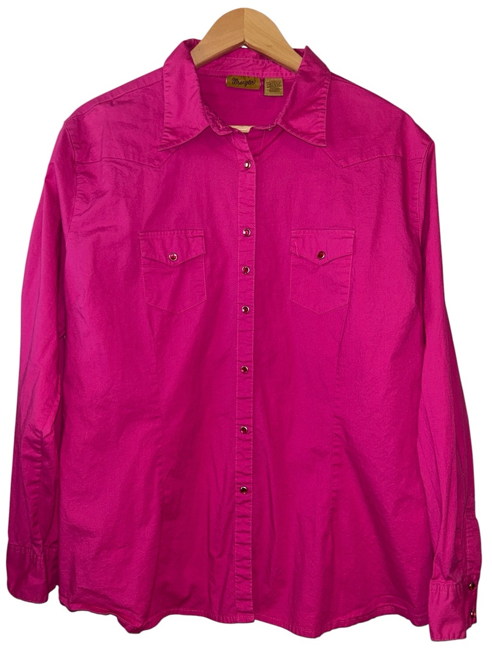 Wrangler Western Maximalism Pink Snap Button Down Shirt Women’s Size 3XL